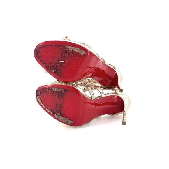 Christian Louboutin Amazoutiful 120 Rose Gold Gladiator Knee High Sandals 35.5 - Picture 7 of 10